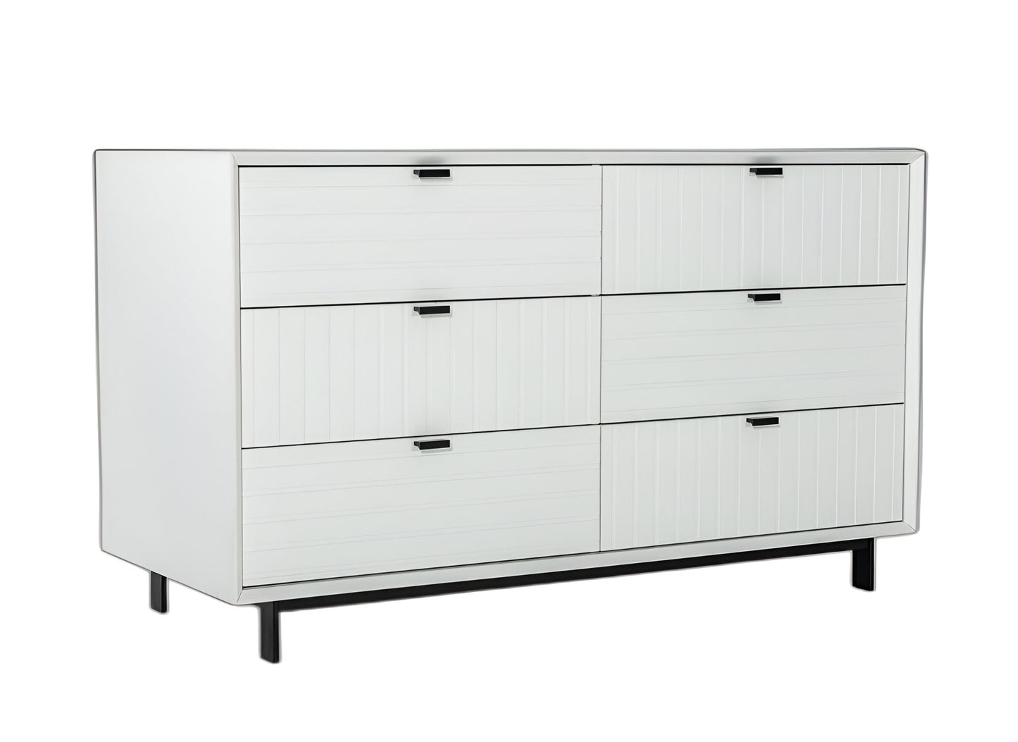 51" White Manufactured Wood Six Drawer Double Dresser-0