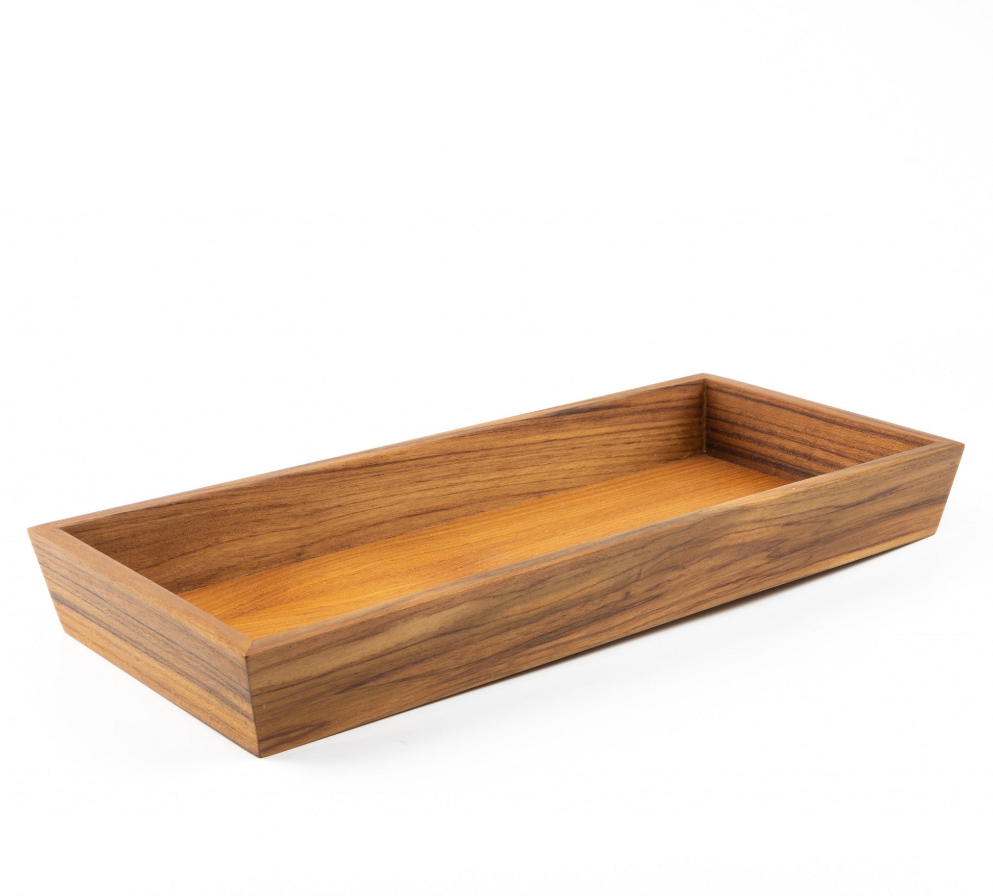 15" Brown Solid Teak Vanity Tray-4