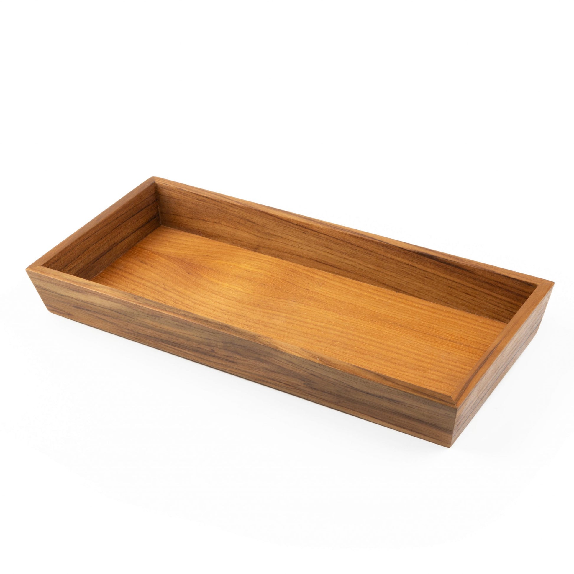15" Brown Solid Teak Vanity Tray-2