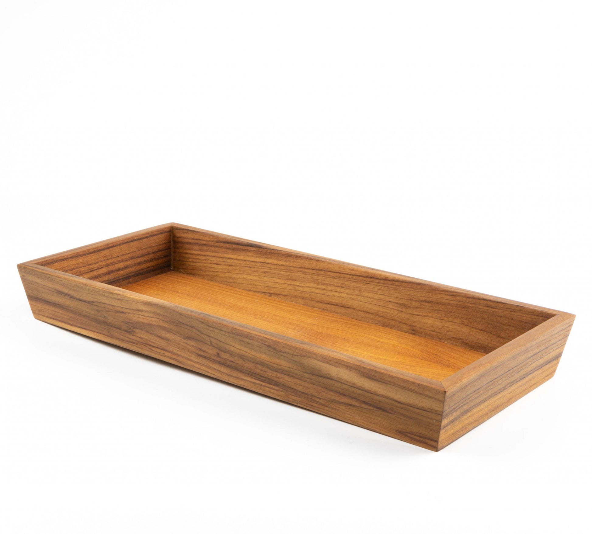 15" Brown Solid Teak Vanity Tray-1