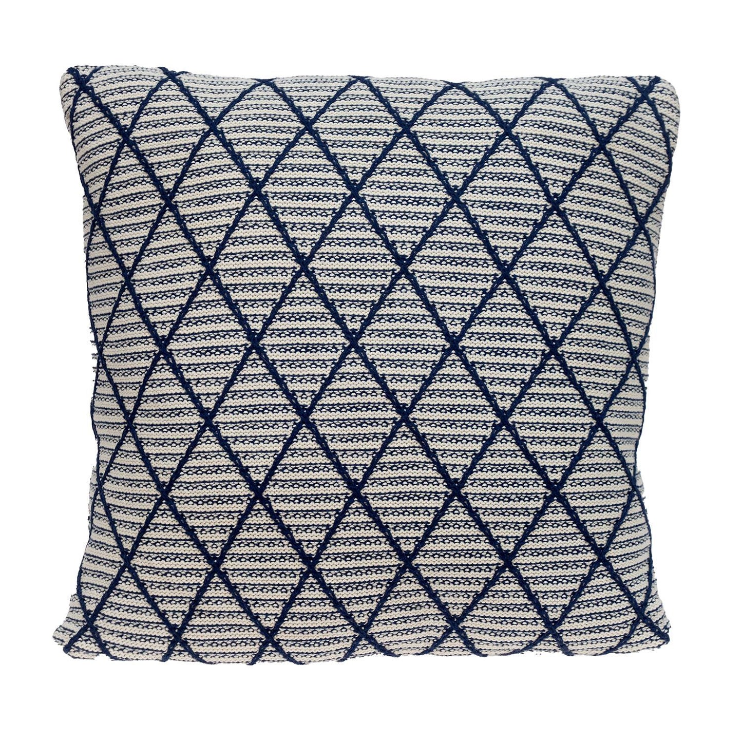 20" x 20" Blue Argyle Transitional Accent Throw Pillow-1