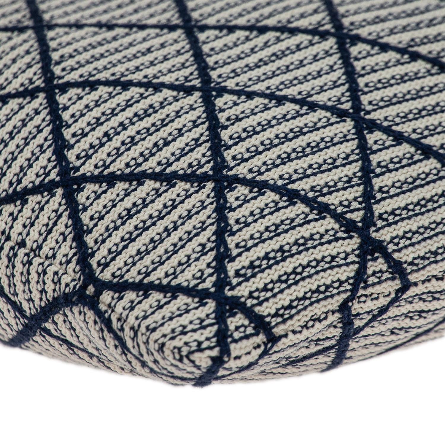 20" x 20" Blue Argyle Transitional Accent Throw Pillow-3