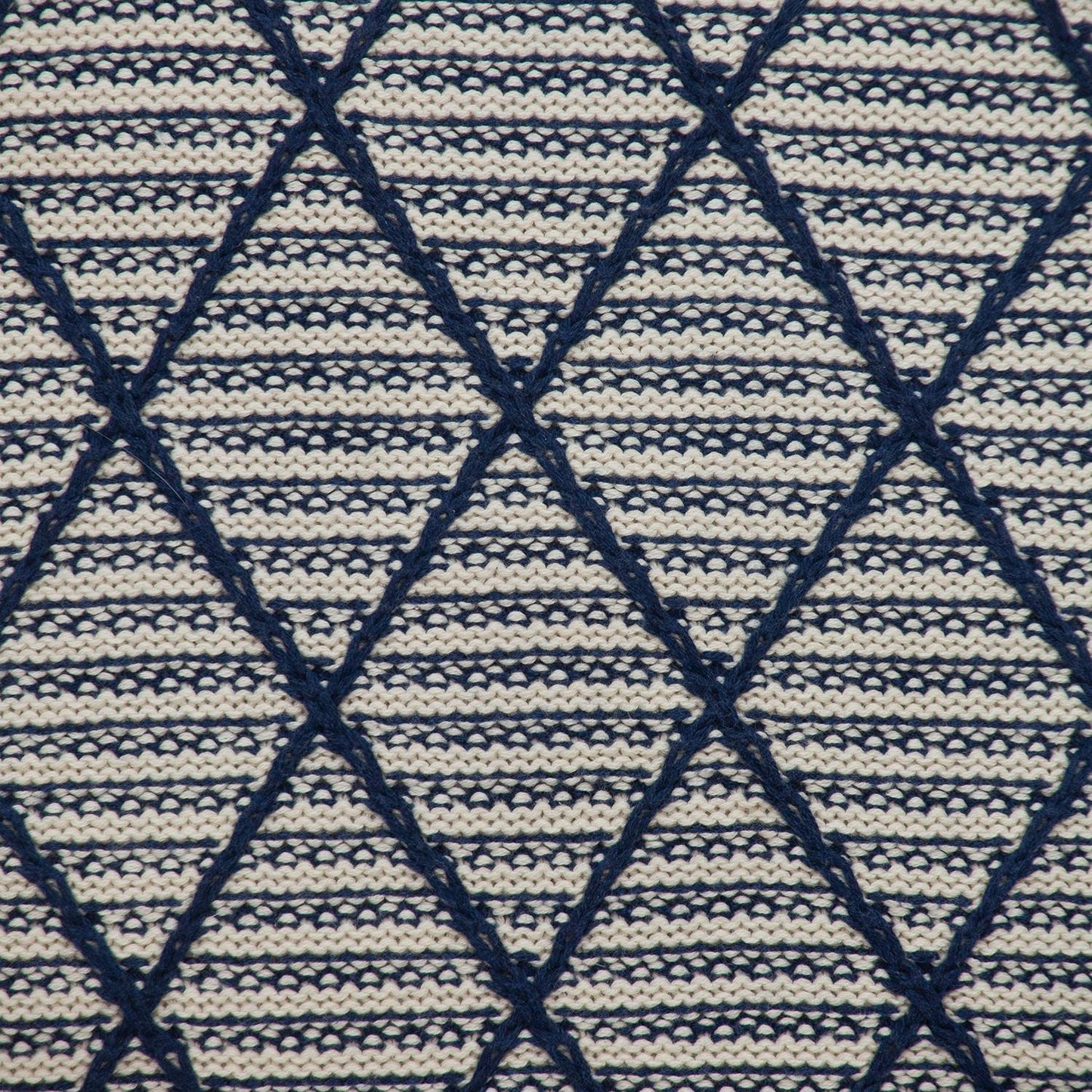 20" x 20" Blue Argyle Transitional Accent Throw Pillow-4