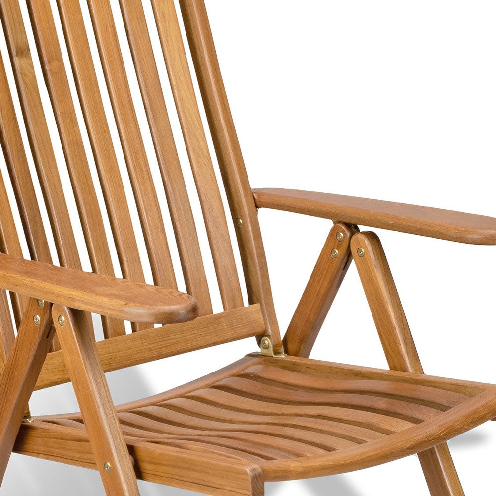 27" Brown Solid Wood Indoor Outdoor Arm Chair-3