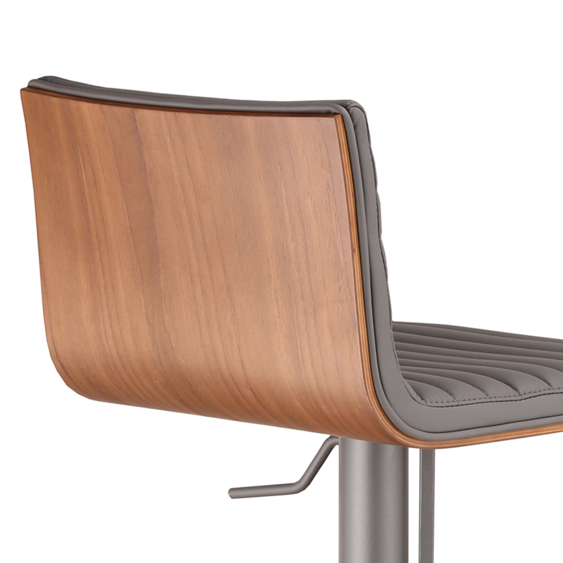 22" Gray Iron Swivel Low Back Adjustable Height Bar Chair-6