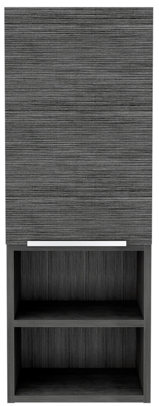 32" Smoky Gray Oak Accent Cabinet With Three Shelves-0