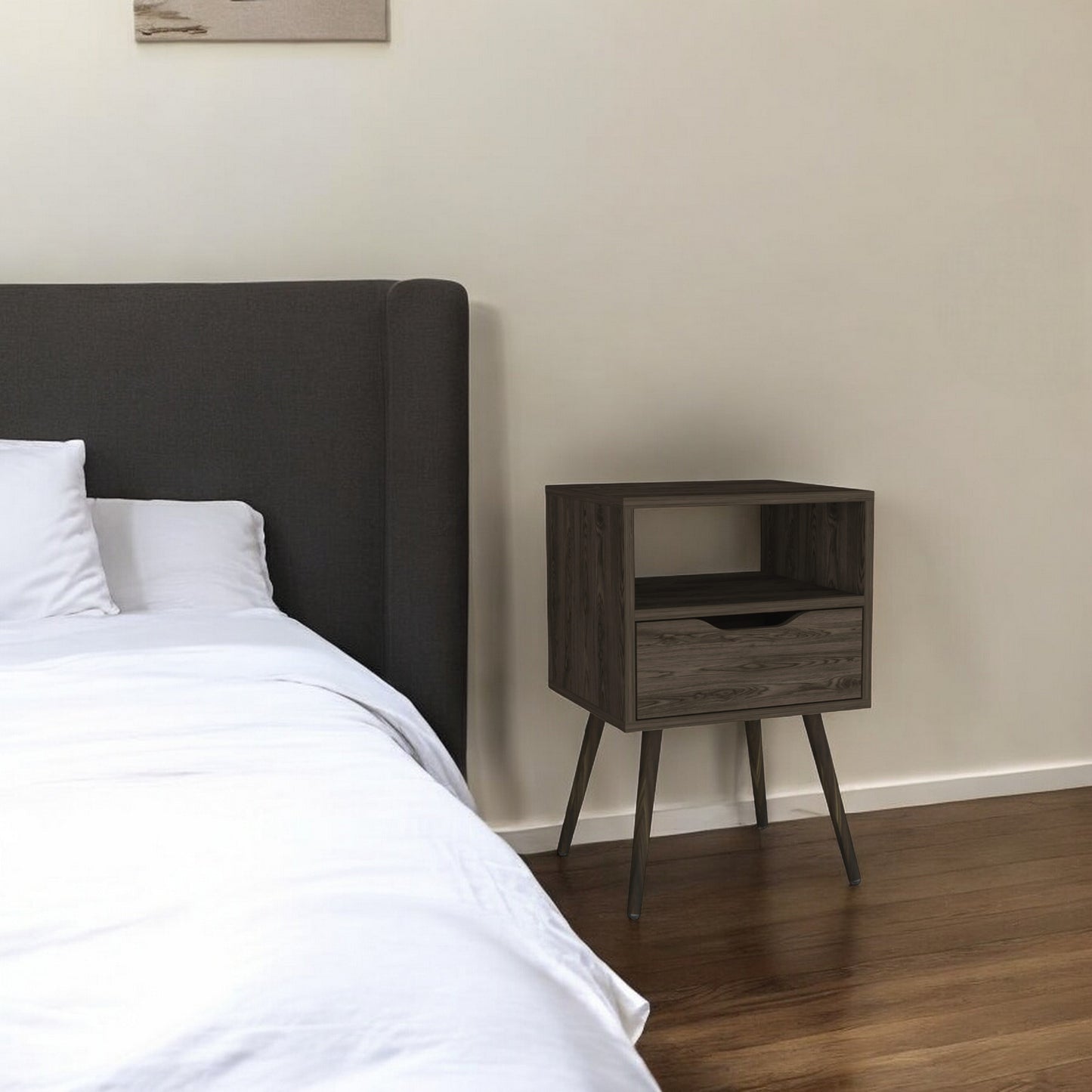 25" Wood One Drawer Nightstand-0