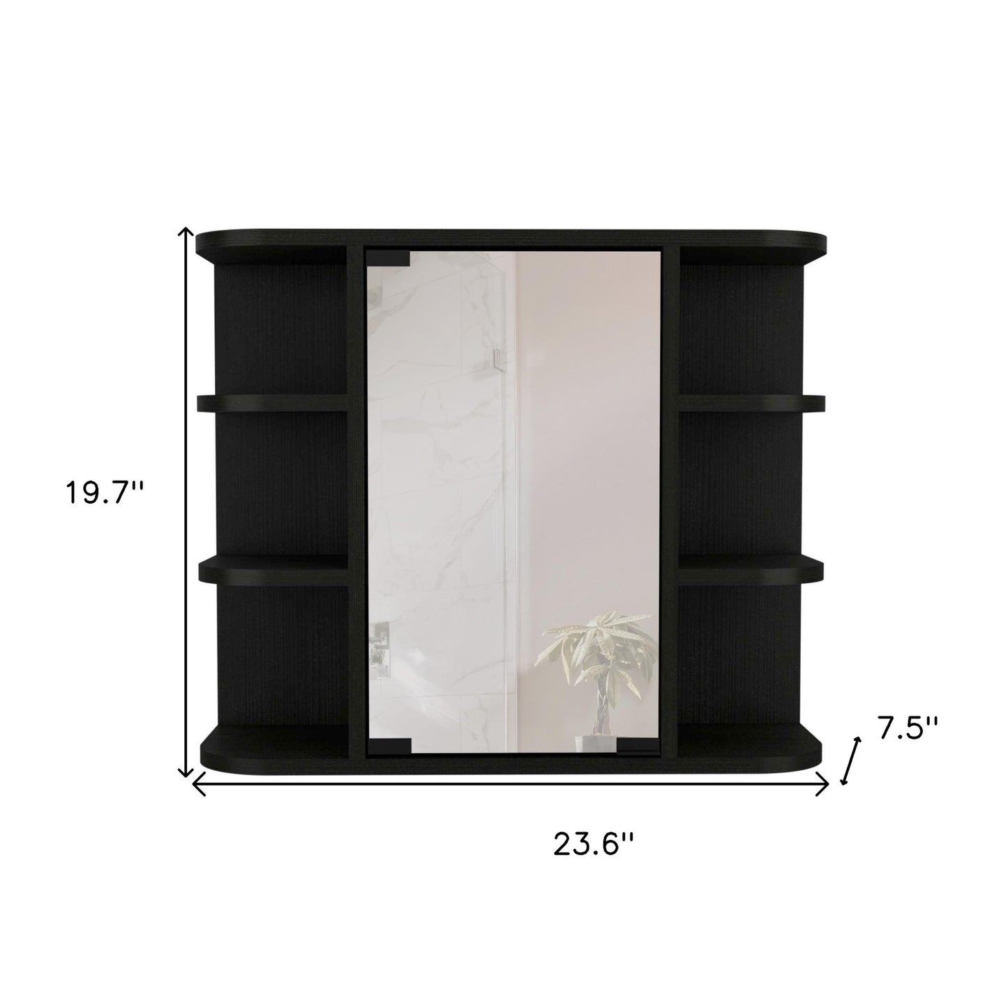 24" Black Wood Floating Bathroom Vanity-7