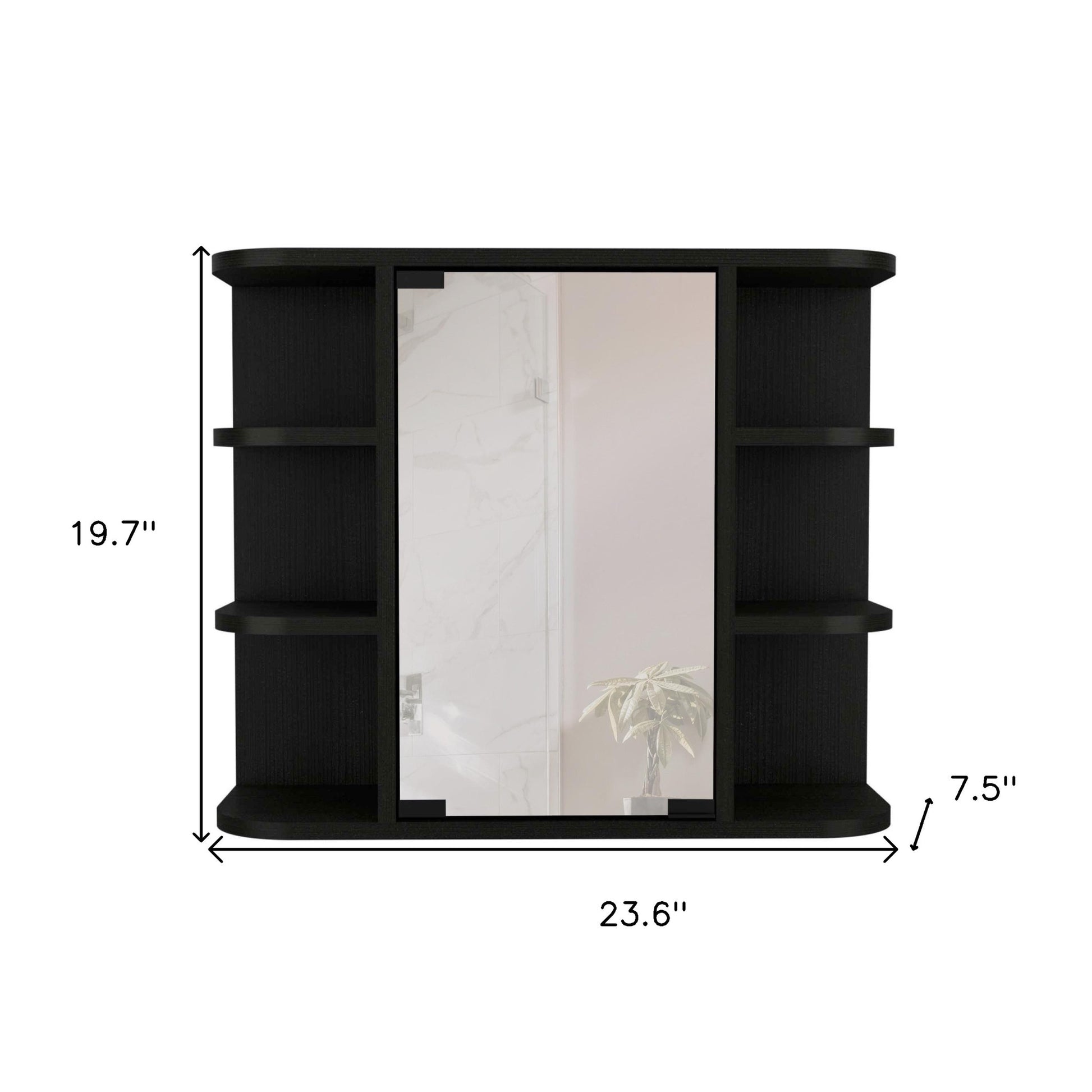 24" Black Wood Floating Bathroom Vanity-7