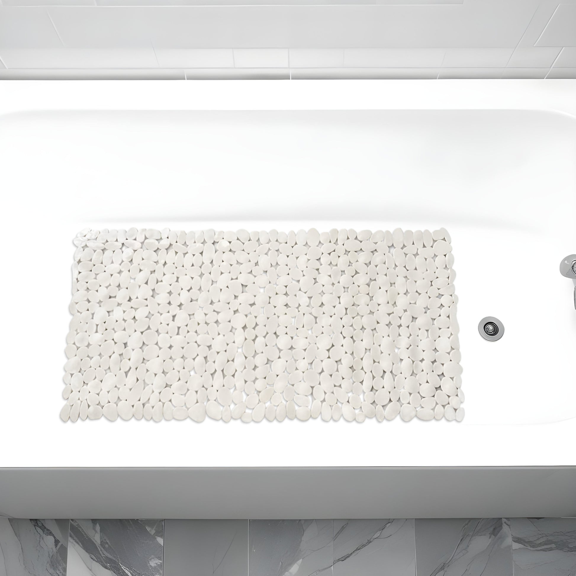 35" Beige Spa Pebbles Non Slip Bathtub Mat-0