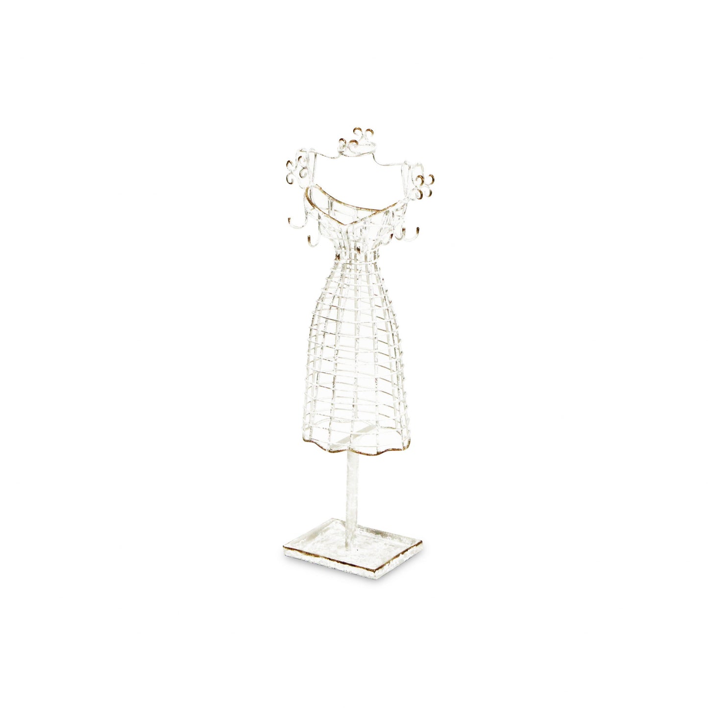 17" Silver Metal Dress Form Sculpture and Jewelry Holder-4