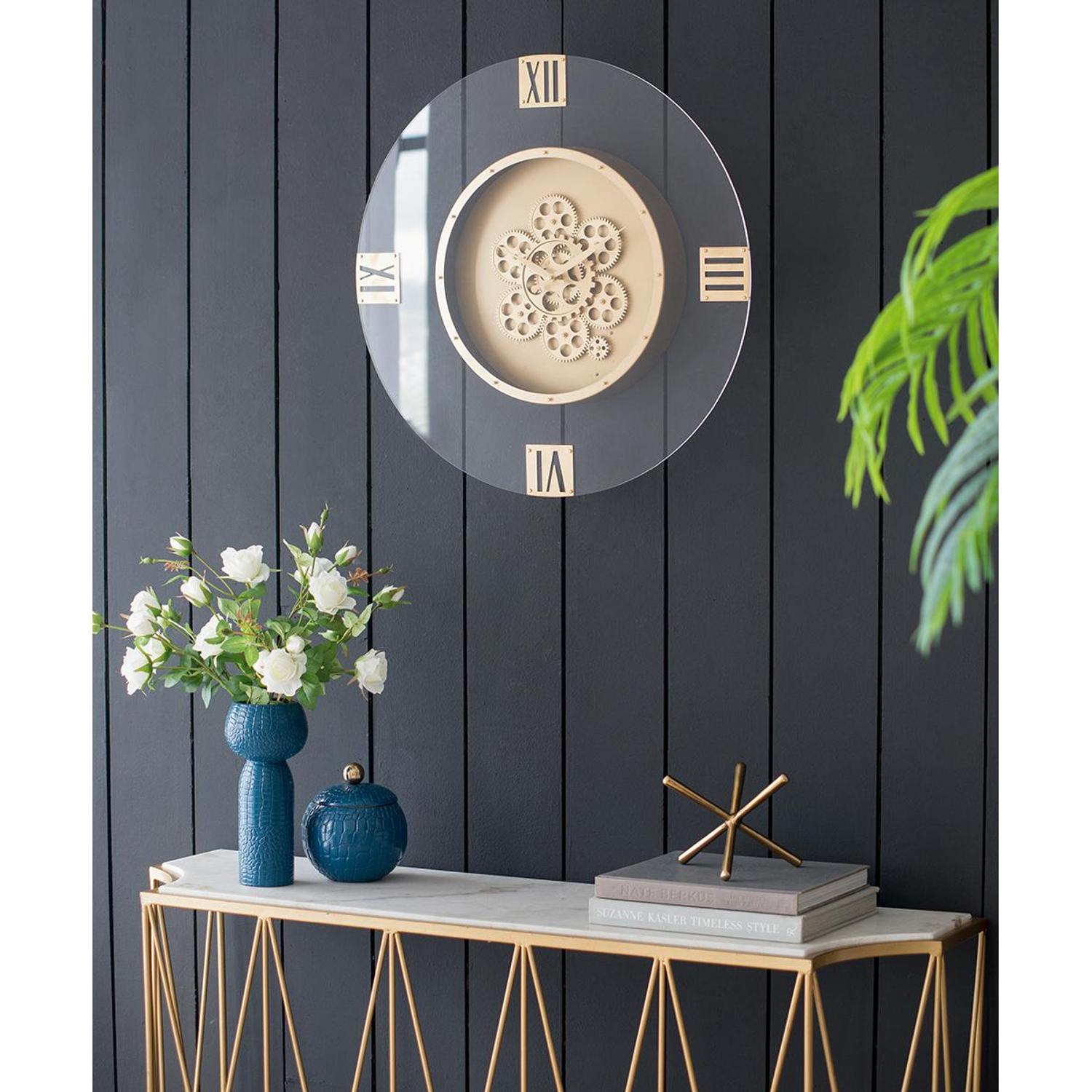 24" Circle Gold Acrylic Analog Wall Clock-7