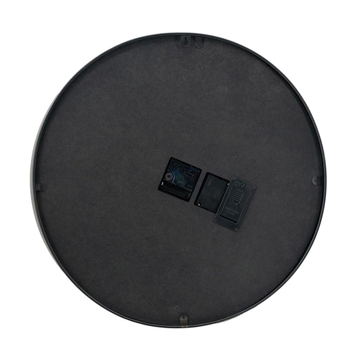 20" Circle Black and Gold Metal and Glass Analog Wall Clock-4