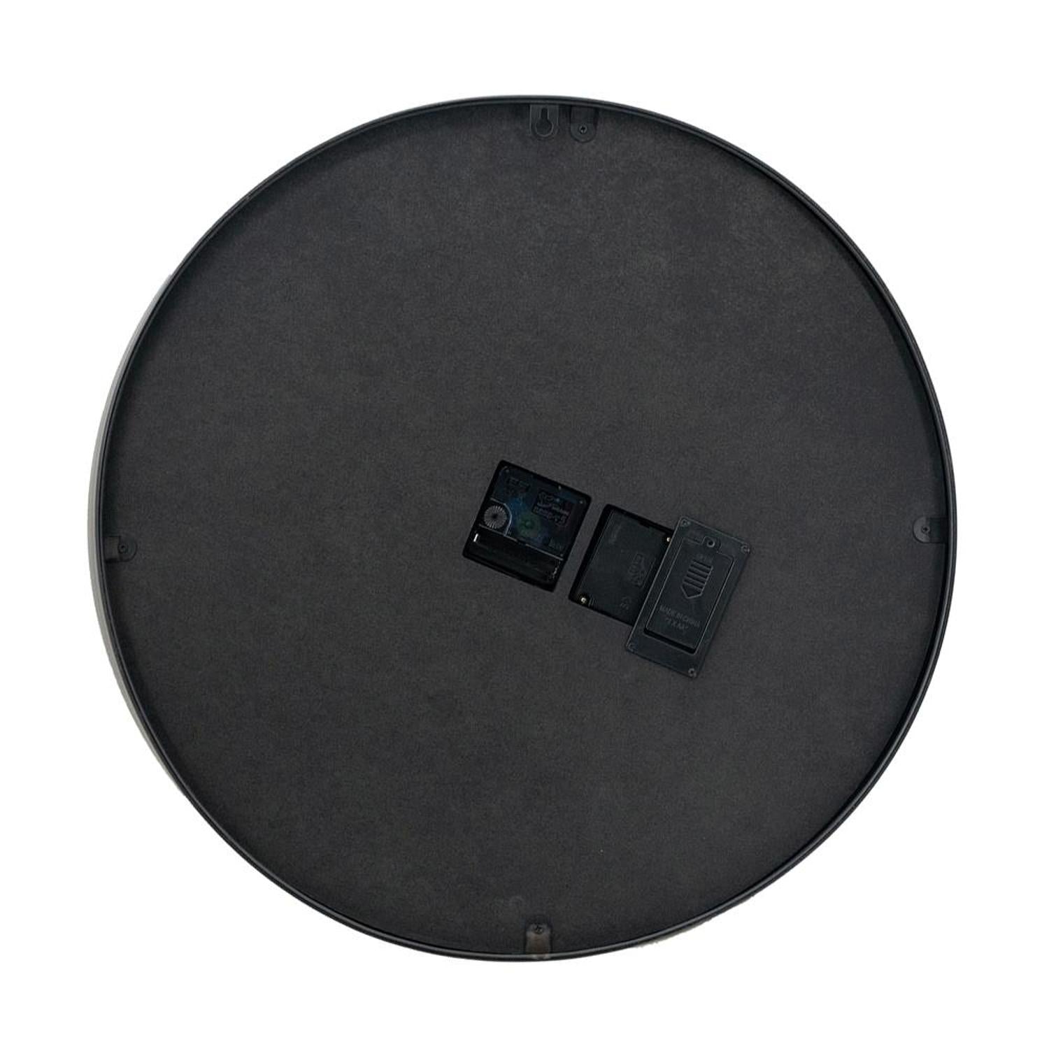 20" Circle Black and Gold Metal and Glass Analog Wall Clock-4