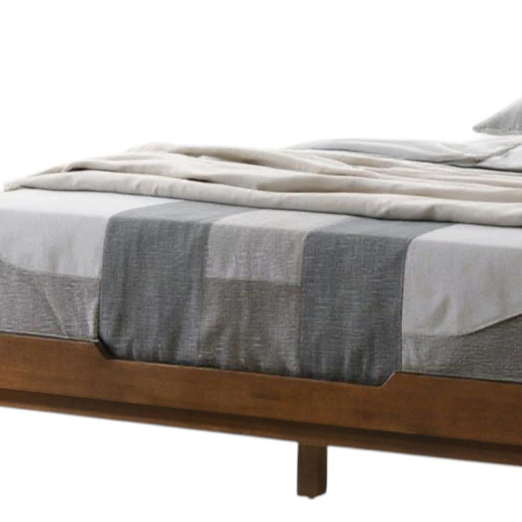 Brown Wood Queen Bed Frame-2