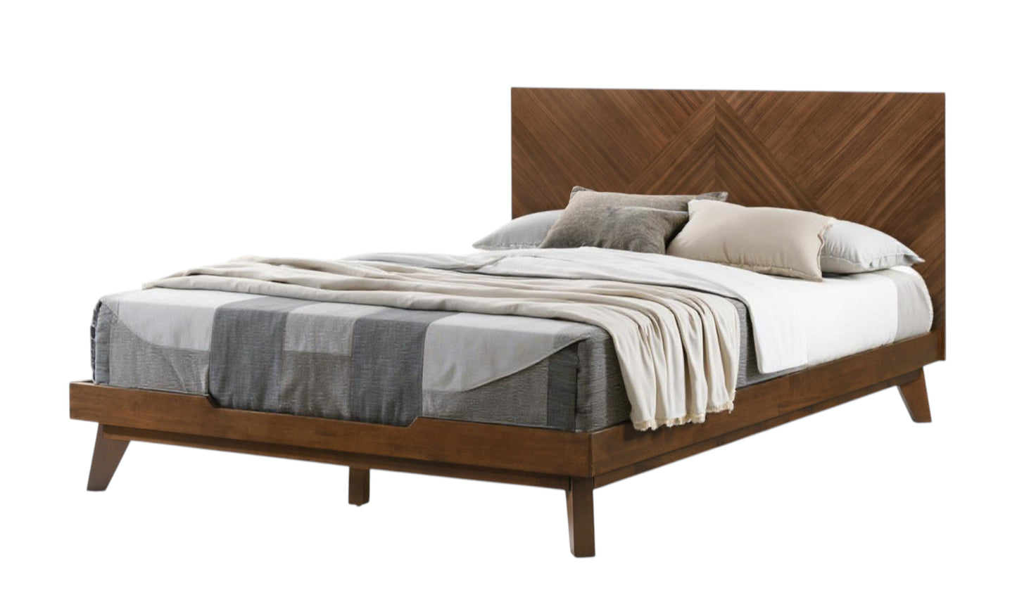 Brown Wood Queen Bed Frame-1