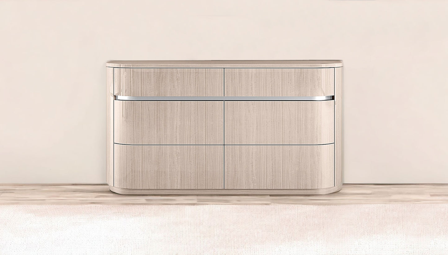 64" Beige Six Drawer Double Dresser-0
