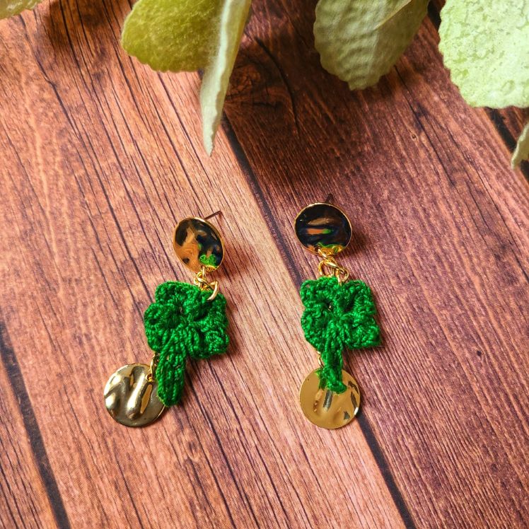 4 Leaf Clover Dangle Earrings-2