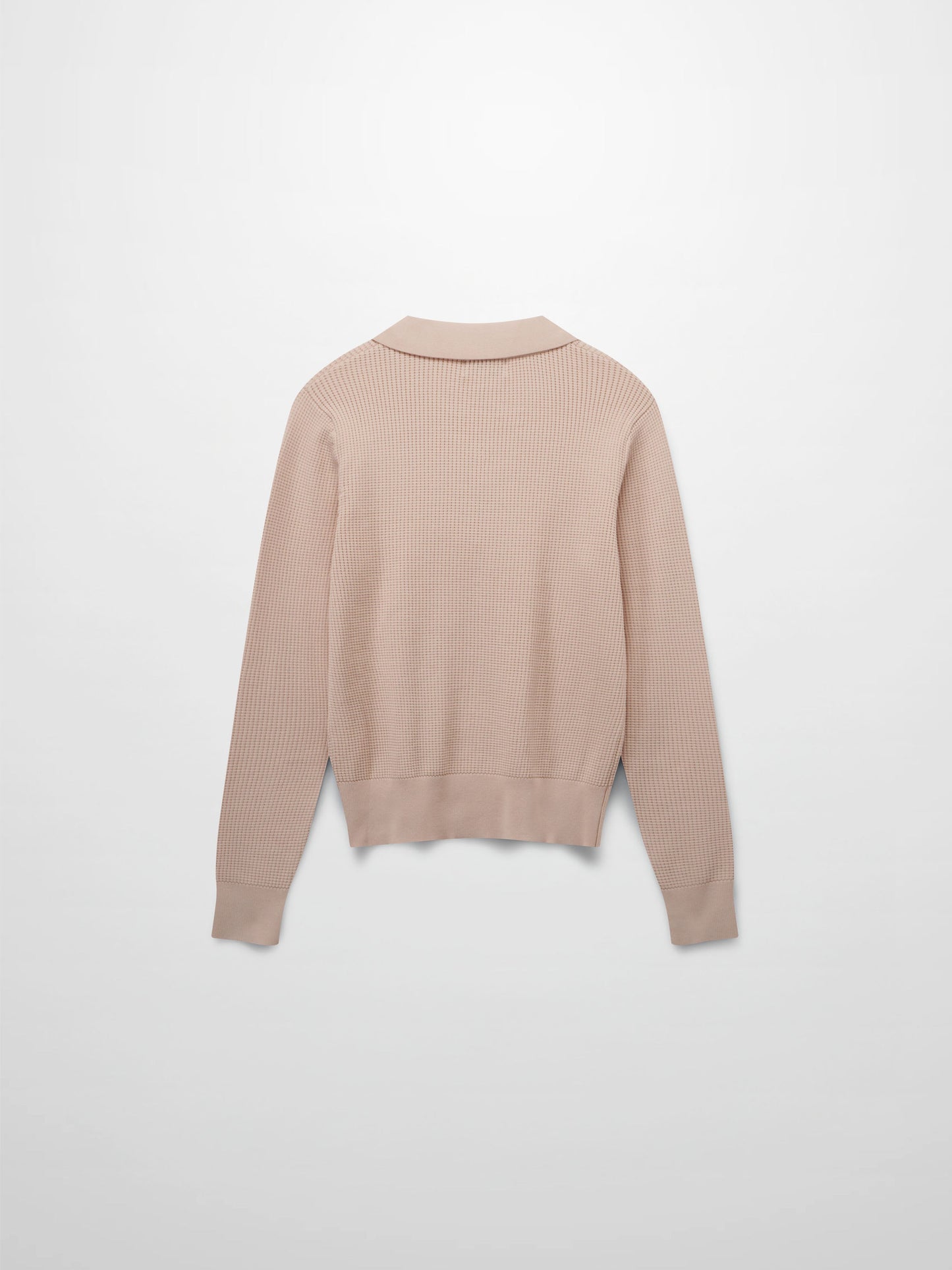 Waffle Collared Sweater-Blush-2