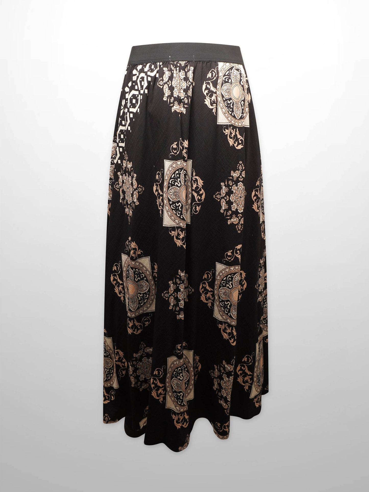 Leather Buckle Skirt-Black Medallion-2