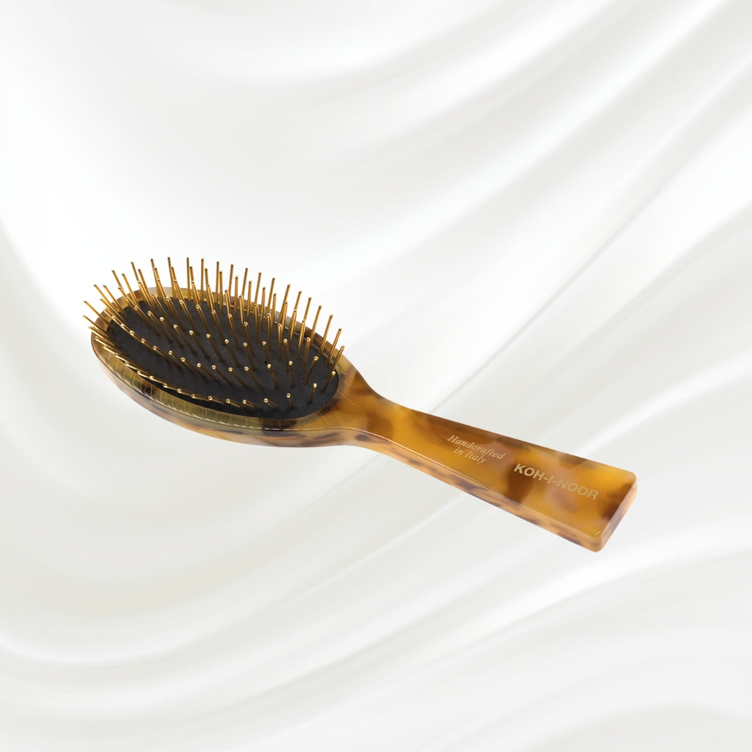 Luxury Pneumatic Hair Brush with Gold Plated Metal Pins - Honey-4