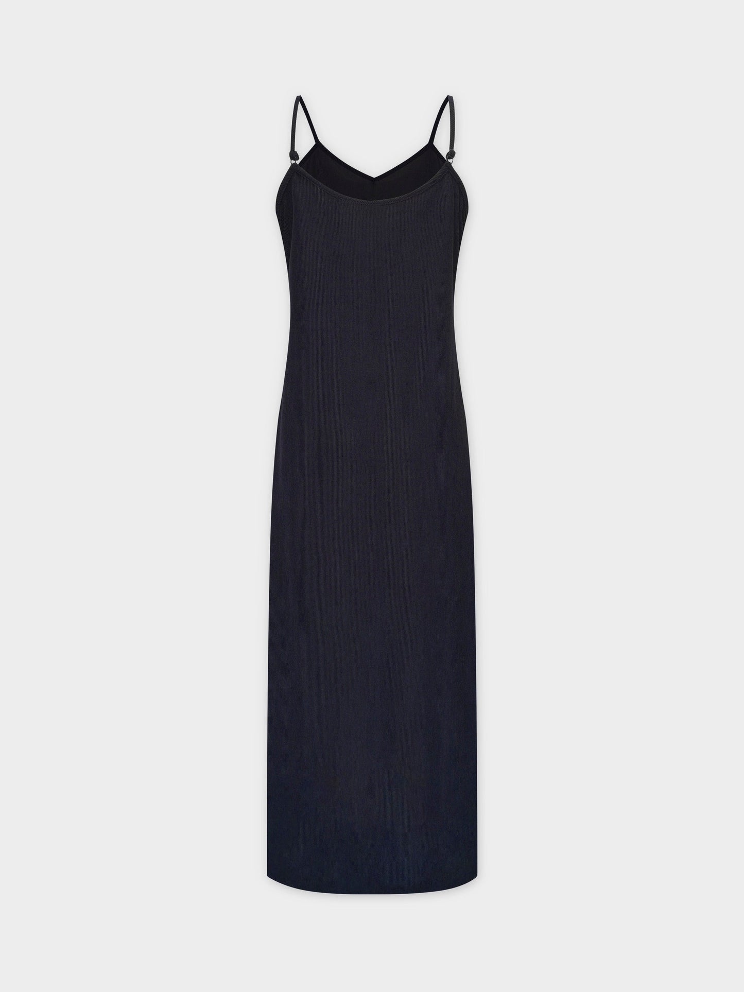 Corduroy Slip Dress-Black-2