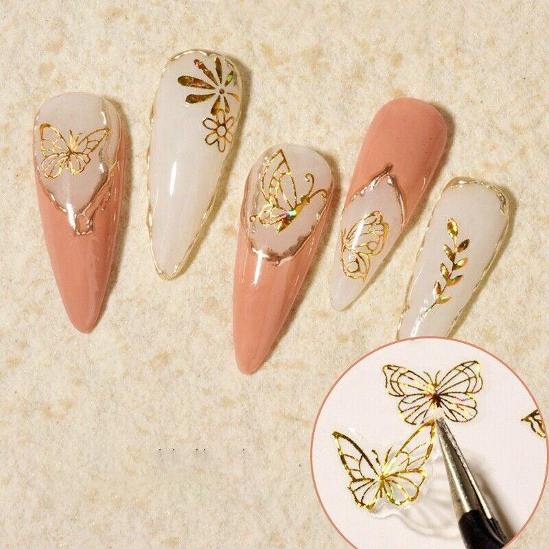 3D Nail Butterfly Design Sticker Decor Decal Holographic Laser Nail Art Sticker-4