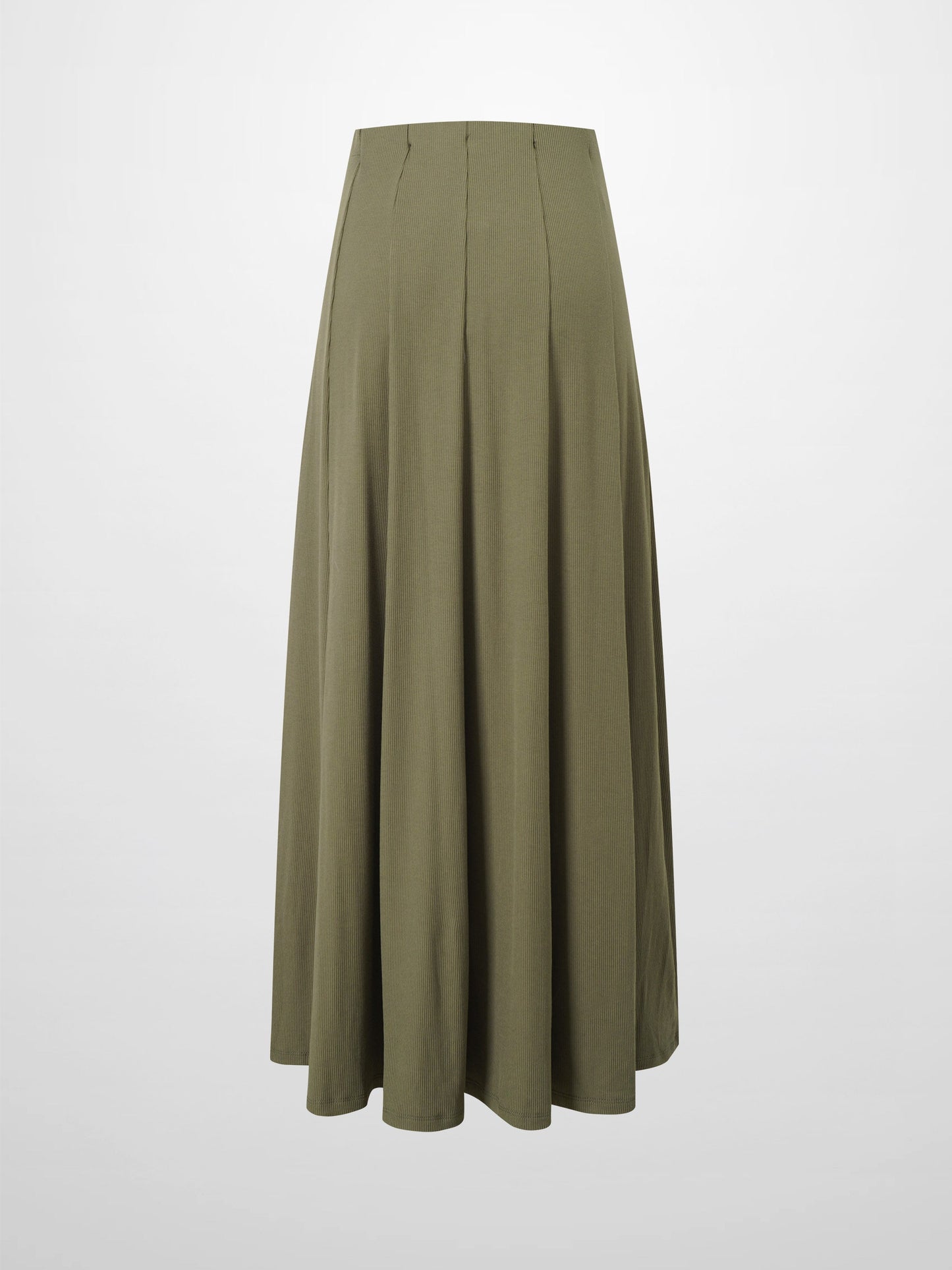 Panel Ribbed Skirt-Olive-2