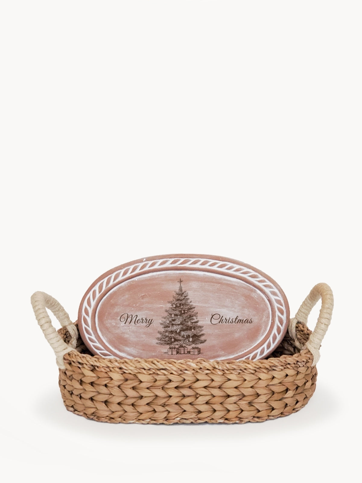 Bread Warmer & Basket - Christmas Tree Oval-0