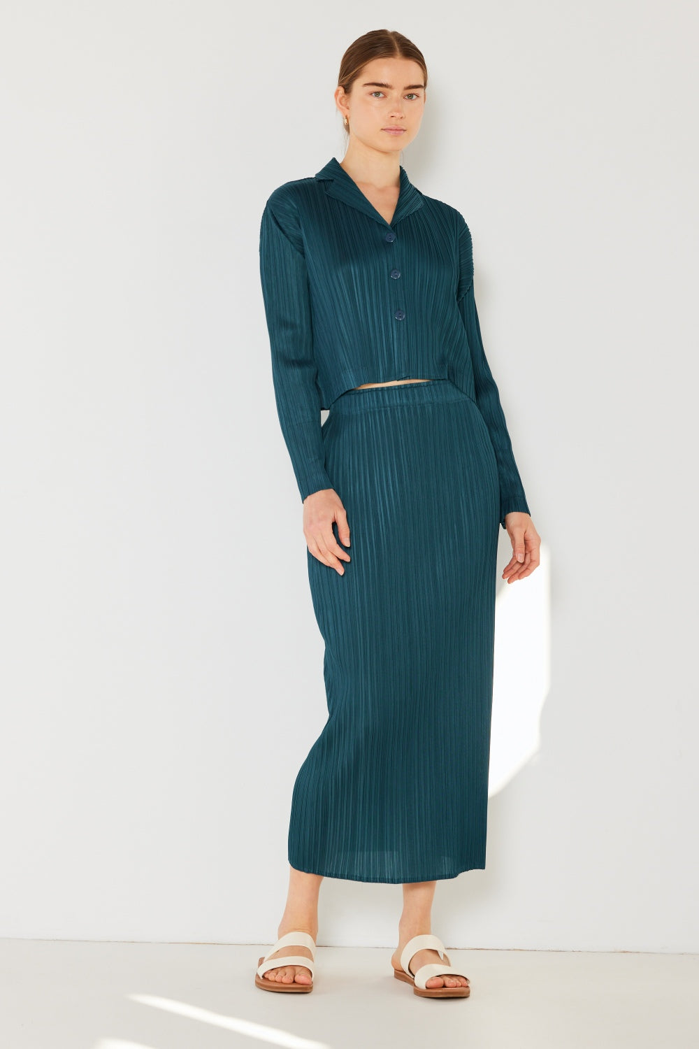 Marina West Swim Pleated Midi Pencil Skirt-0