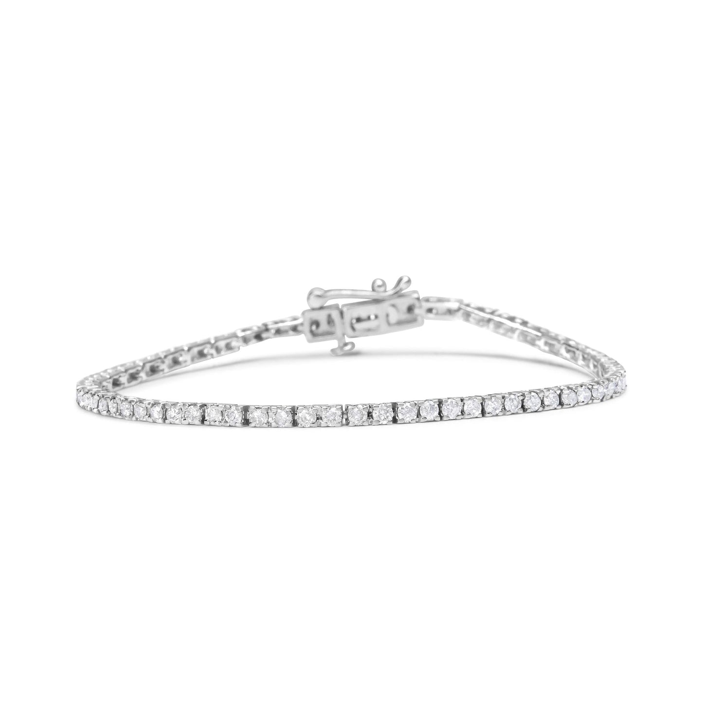 10K White Gold 2.0 Cttw Prong Set Round-Cut 7.25" Classic Diamond Tennis Bracelet (G-H Color, I1-I2 Clarity)-4