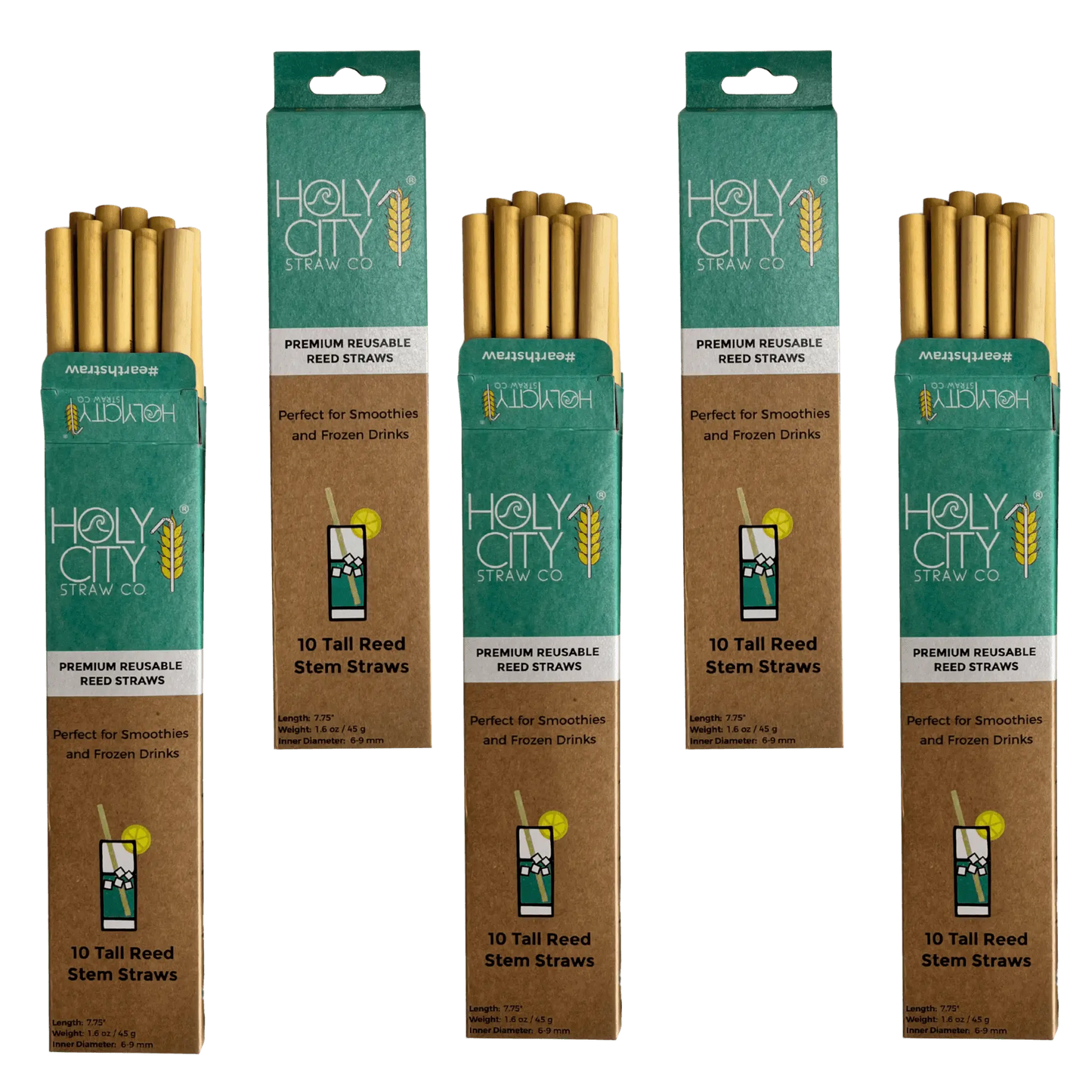 7.9" Jumbo Reed Straws | 10CT. | - 5 Pack Bundle-4