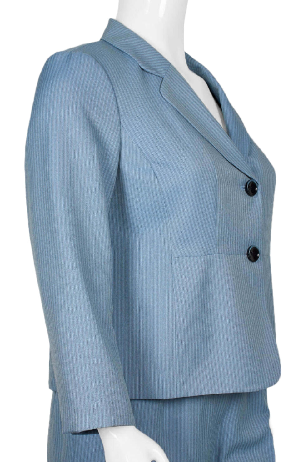 Evan Picone Notched Collar Two Button Long Sleeve Twill Pant Suit (Plus Size)-2