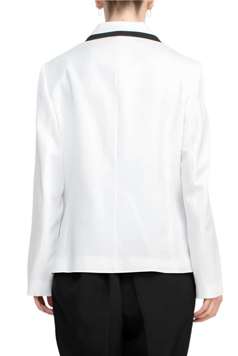 Le Suit Notched Collar One Button Closure Contrast Trim with Matching Pant-3