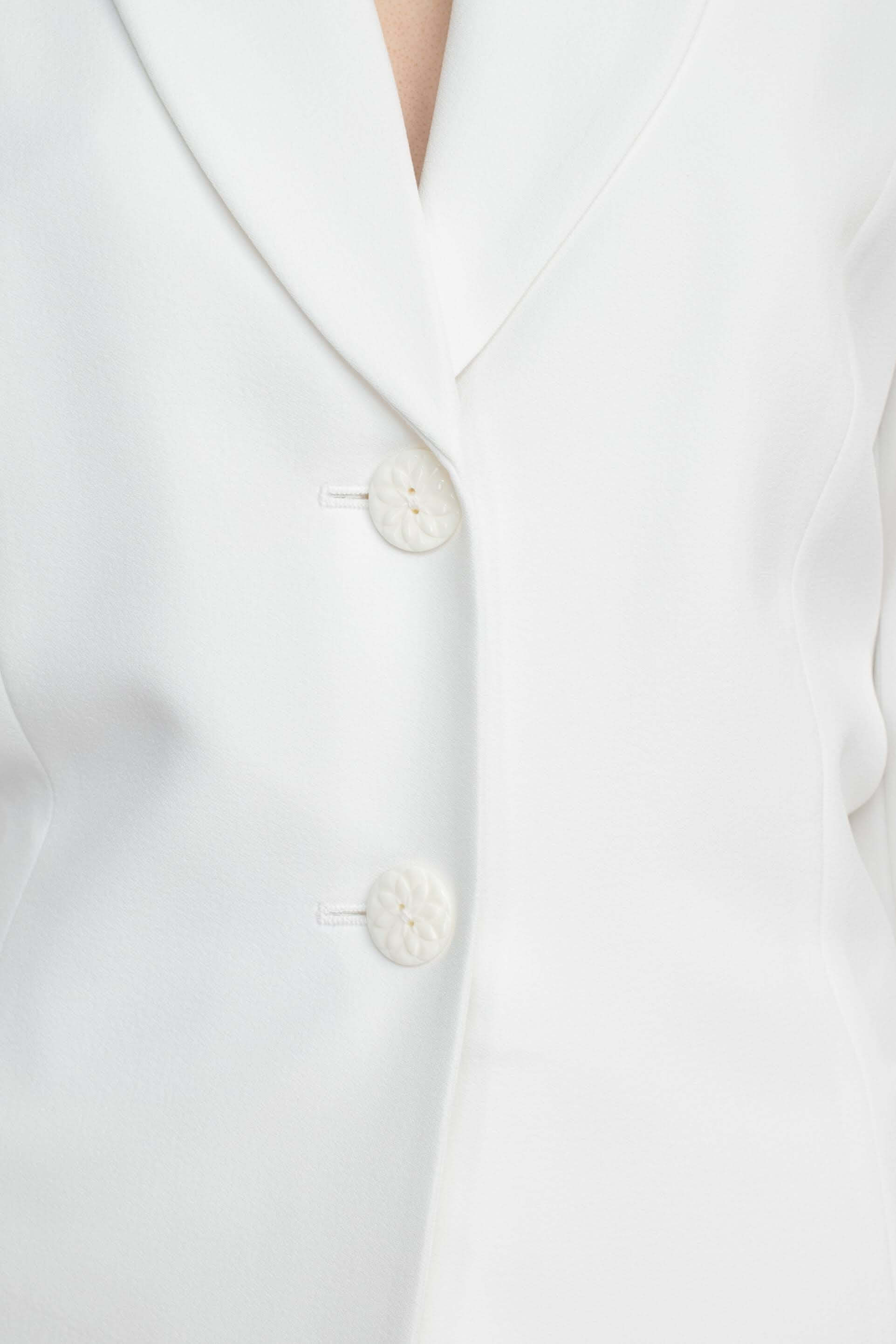 Le Suit Shawl Collar 2 Button Closure Crepe Jacket with Zipper Back Column Skirt  (Two Piece)-3