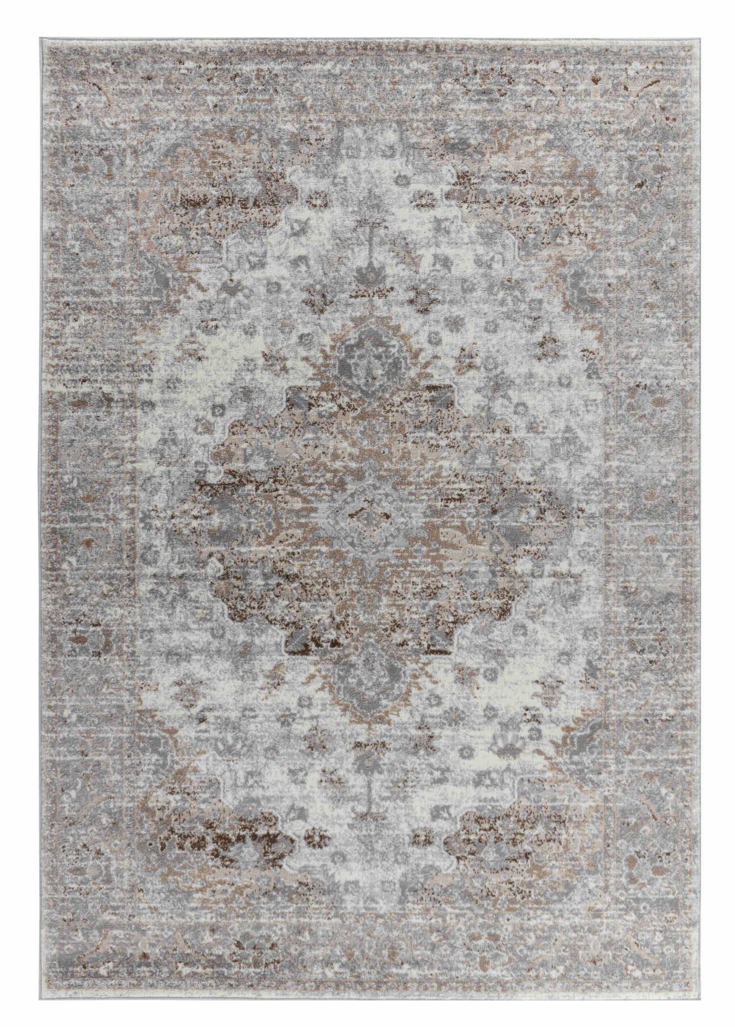 4' X 6' Brown Oriental Area Rug-1