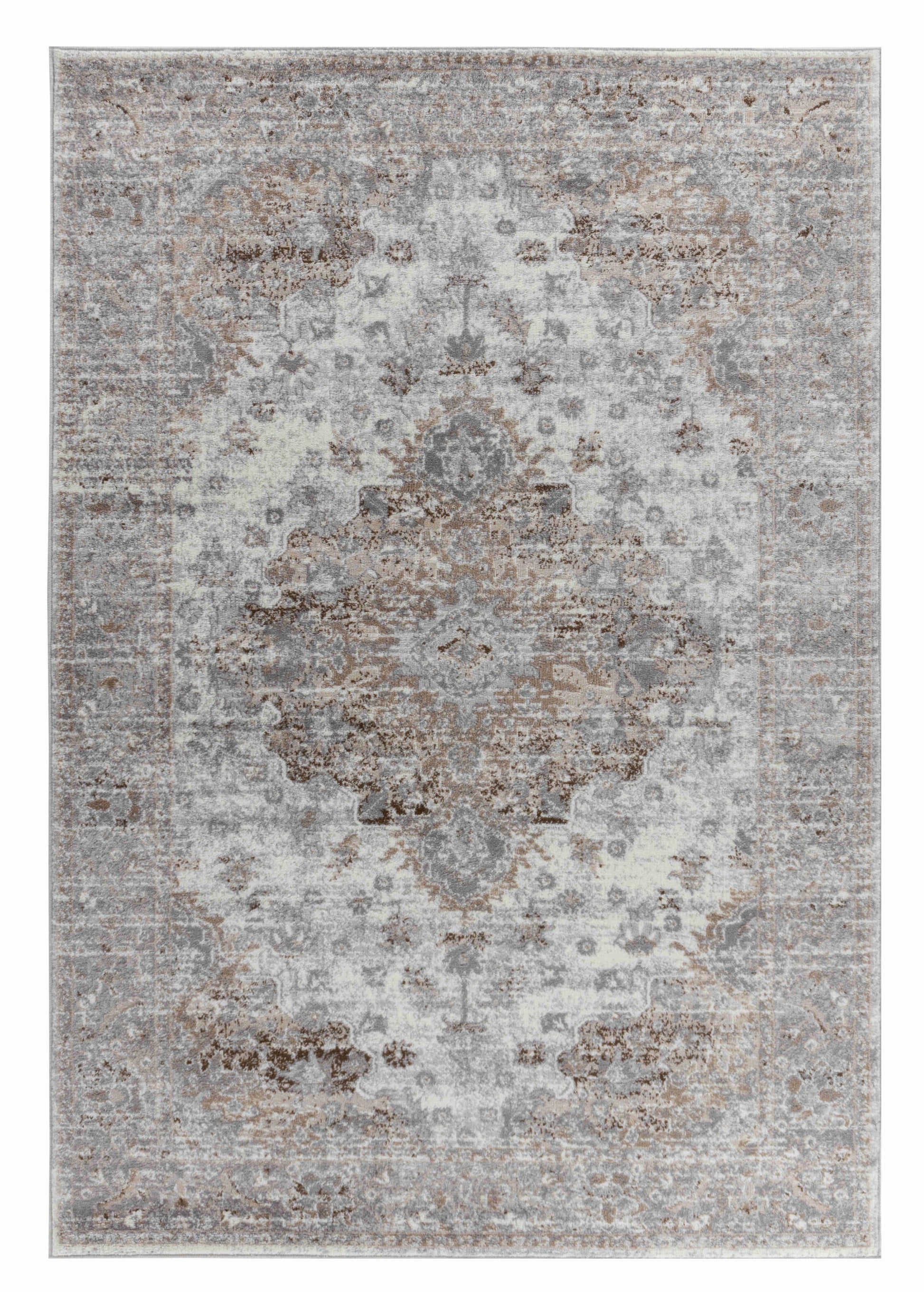 4' X 6' Brown Oriental Area Rug-1