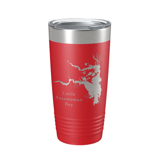 Little Assawoman Bay Tumbler Lake Map Travel Mug Insulated Laser Engraved Coffee Cup Delaware 20 oz-10