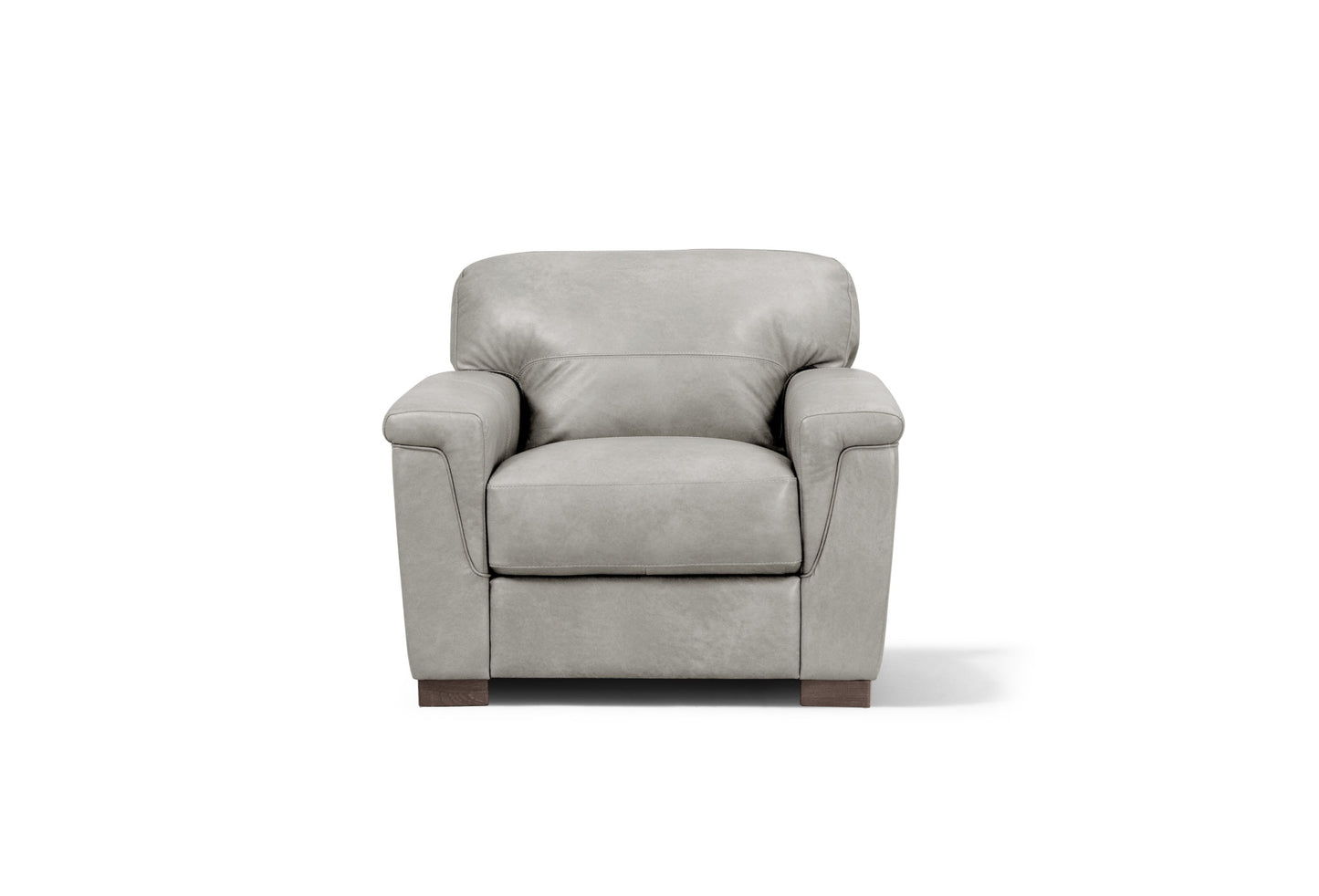 43" Gray and Brown Genuine Leather Arm Chair-3
