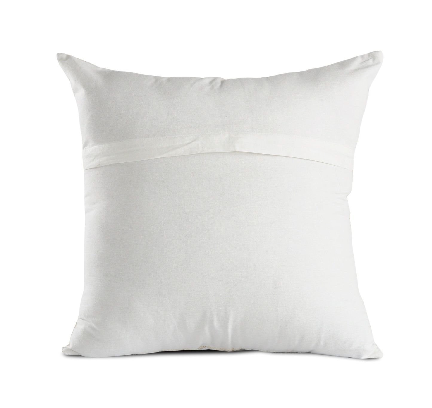 20" X 20" Beige Gray And Off-White 100% Cotton Patchwork Zippered Pillow-0