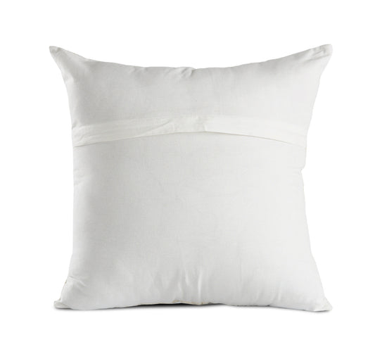 20" X 20" Beige Gray And Off-White 100% Cotton Patchwork Zippered Pillow-0