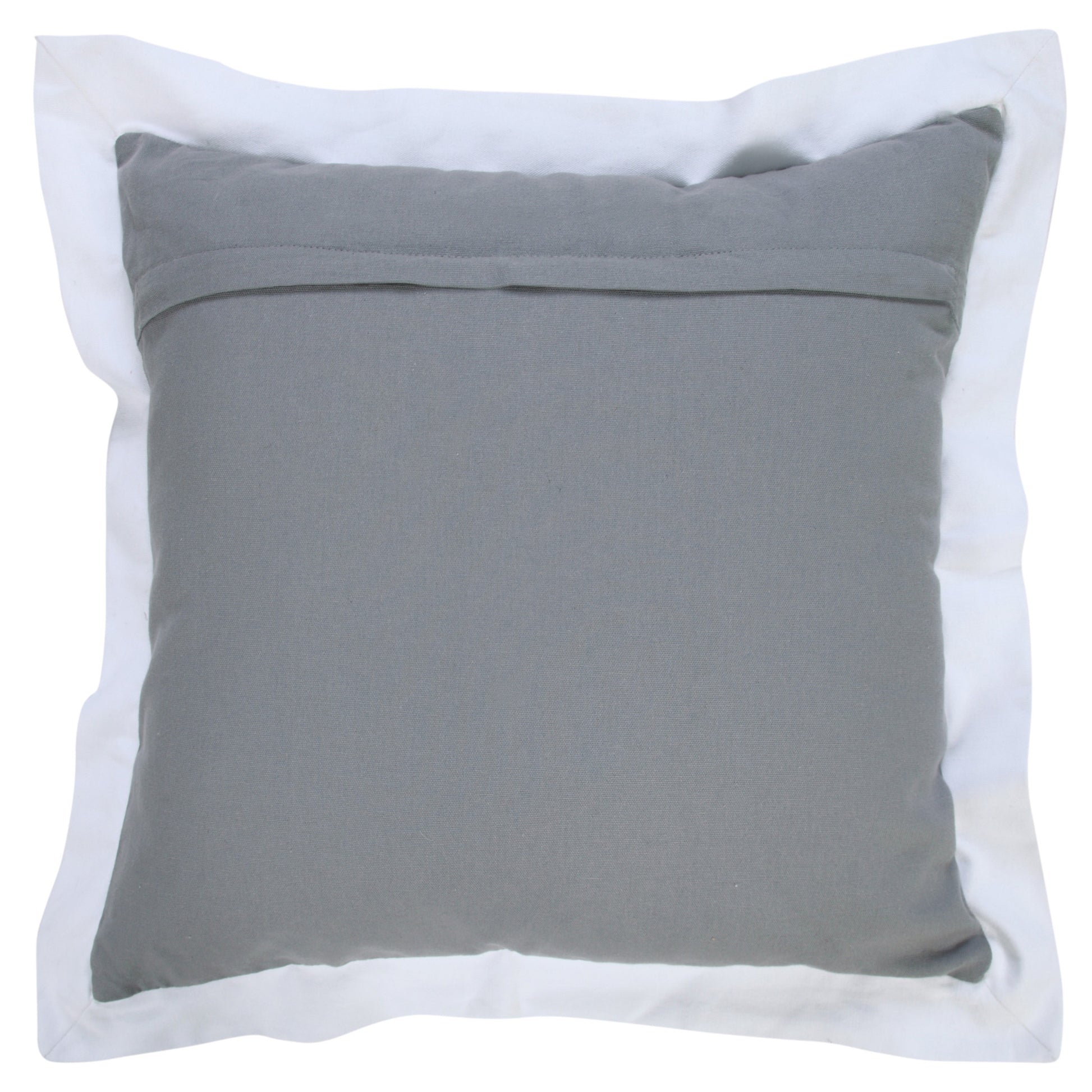 20" X 20" Gray And White 100% Cotton Geometric Zippered Pillow-4
