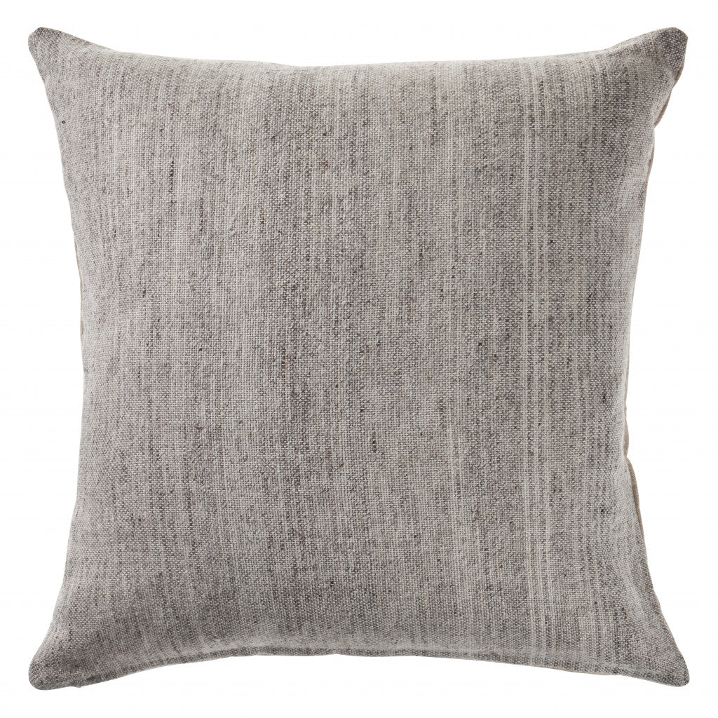 20" Gray Wool Throw Pillow-1