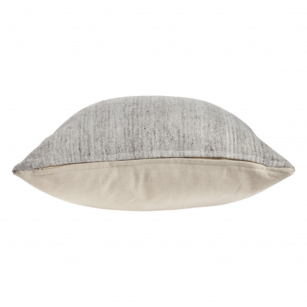 20" Gray Wool Throw Pillow-2