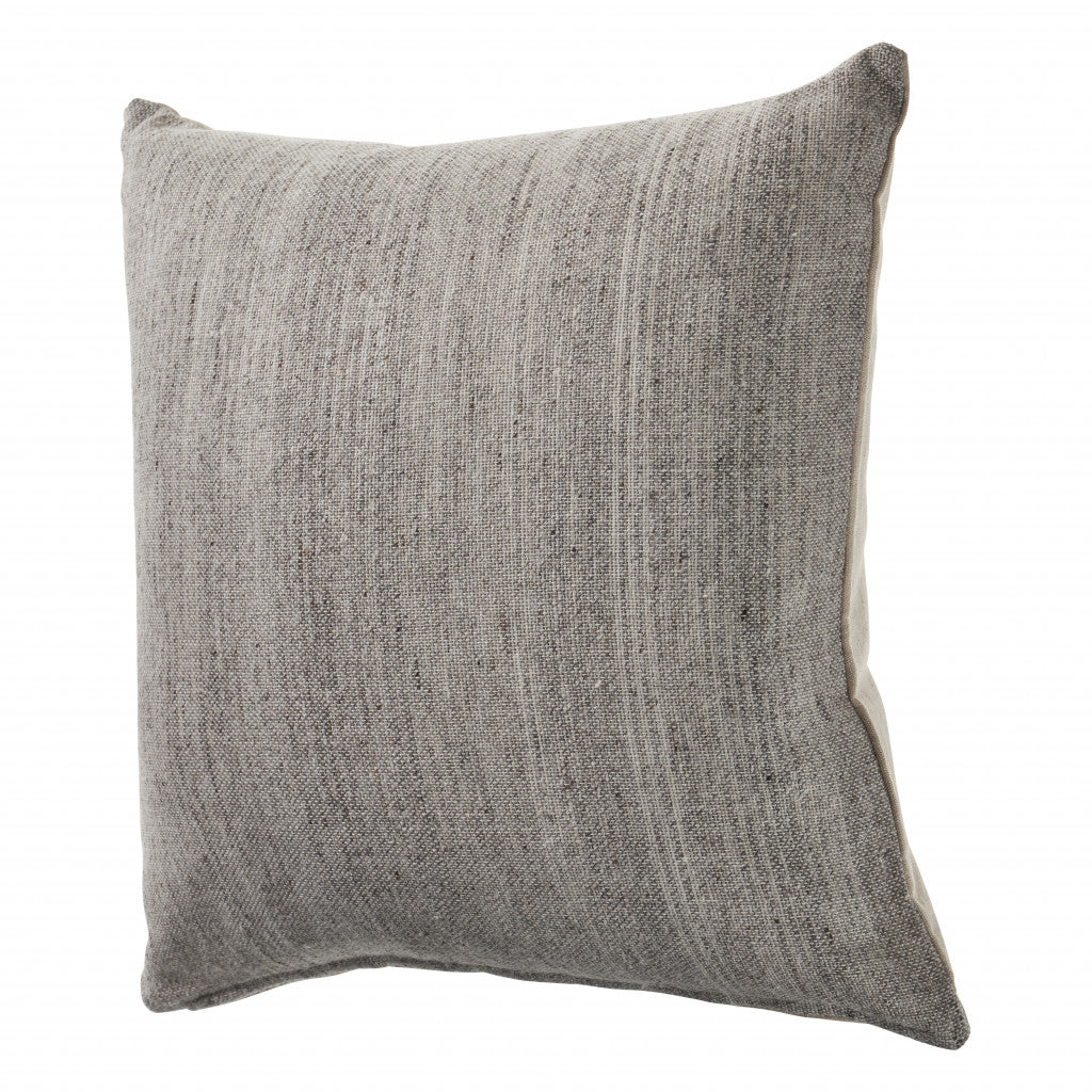 20" Gray Wool Throw Pillow-3