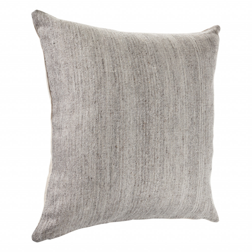 20" Gray Wool Throw Pillow-4