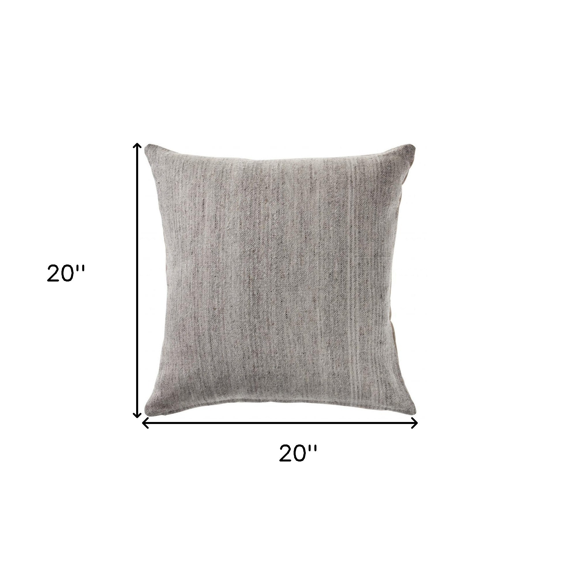 20" Gray Wool Throw Pillow-6