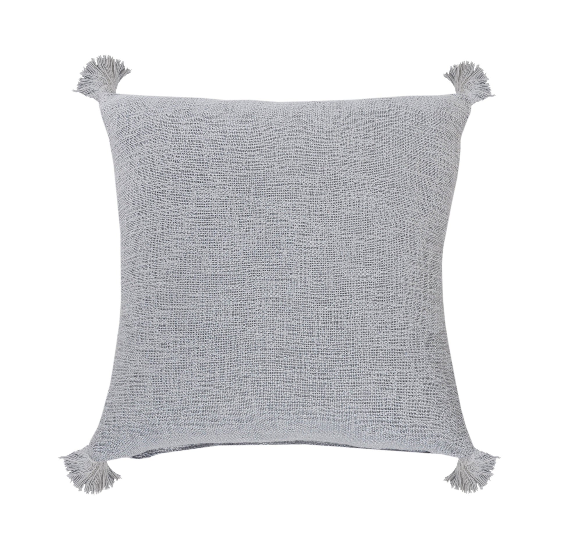 20" X 20" Light Gray 100% Cotton Zippered Pillow-0