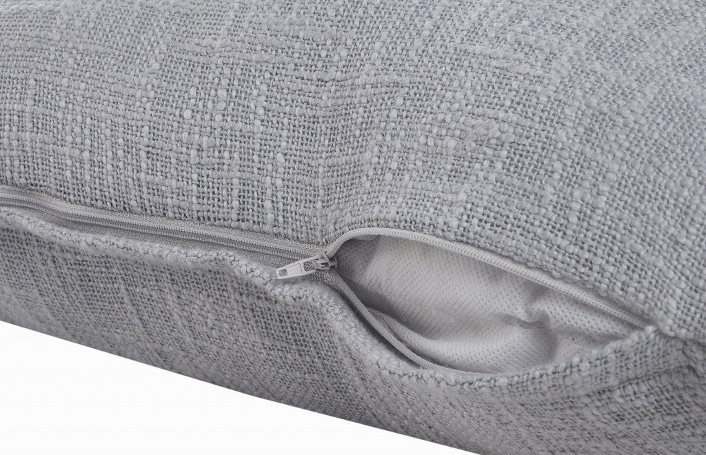 20" X 20" Light Gray 100% Cotton Zippered Pillow-5