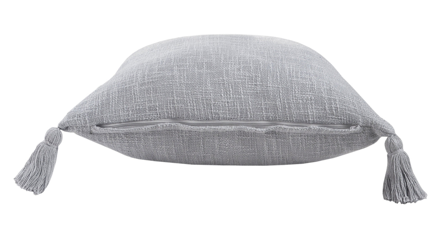 20" X 20" Light Gray 100% Cotton Zippered Pillow-3